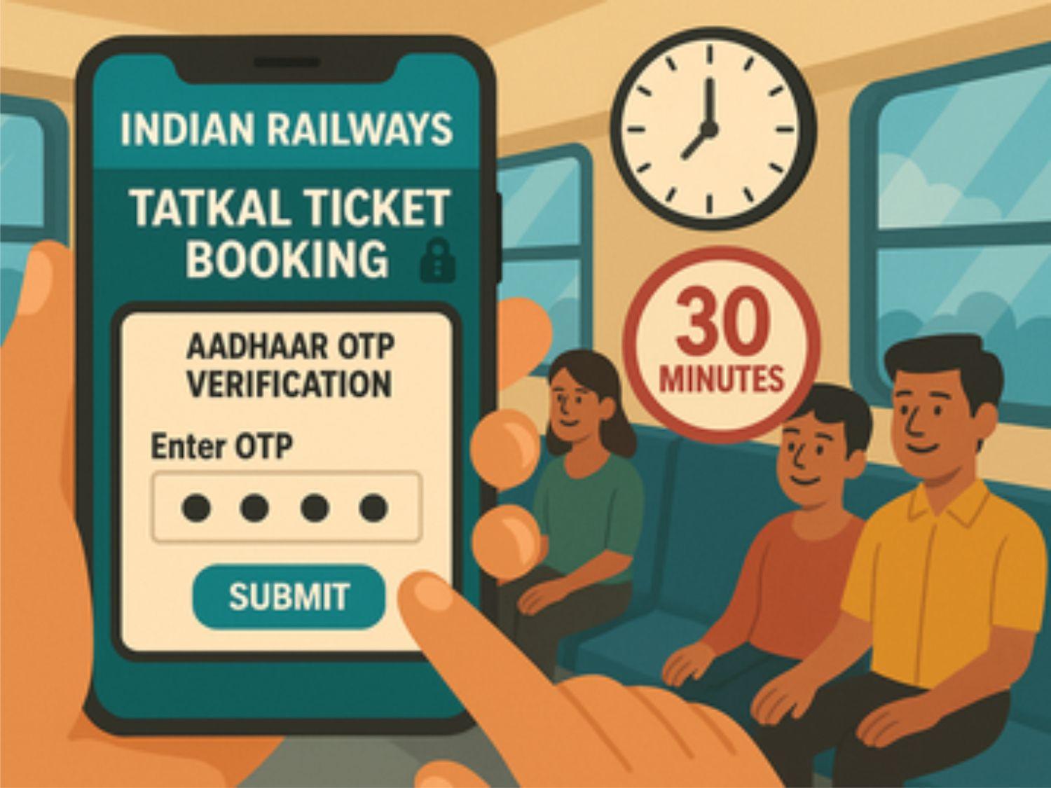 15 मिनट सिर्फ आधार OTP से बुक होंगे टिकट