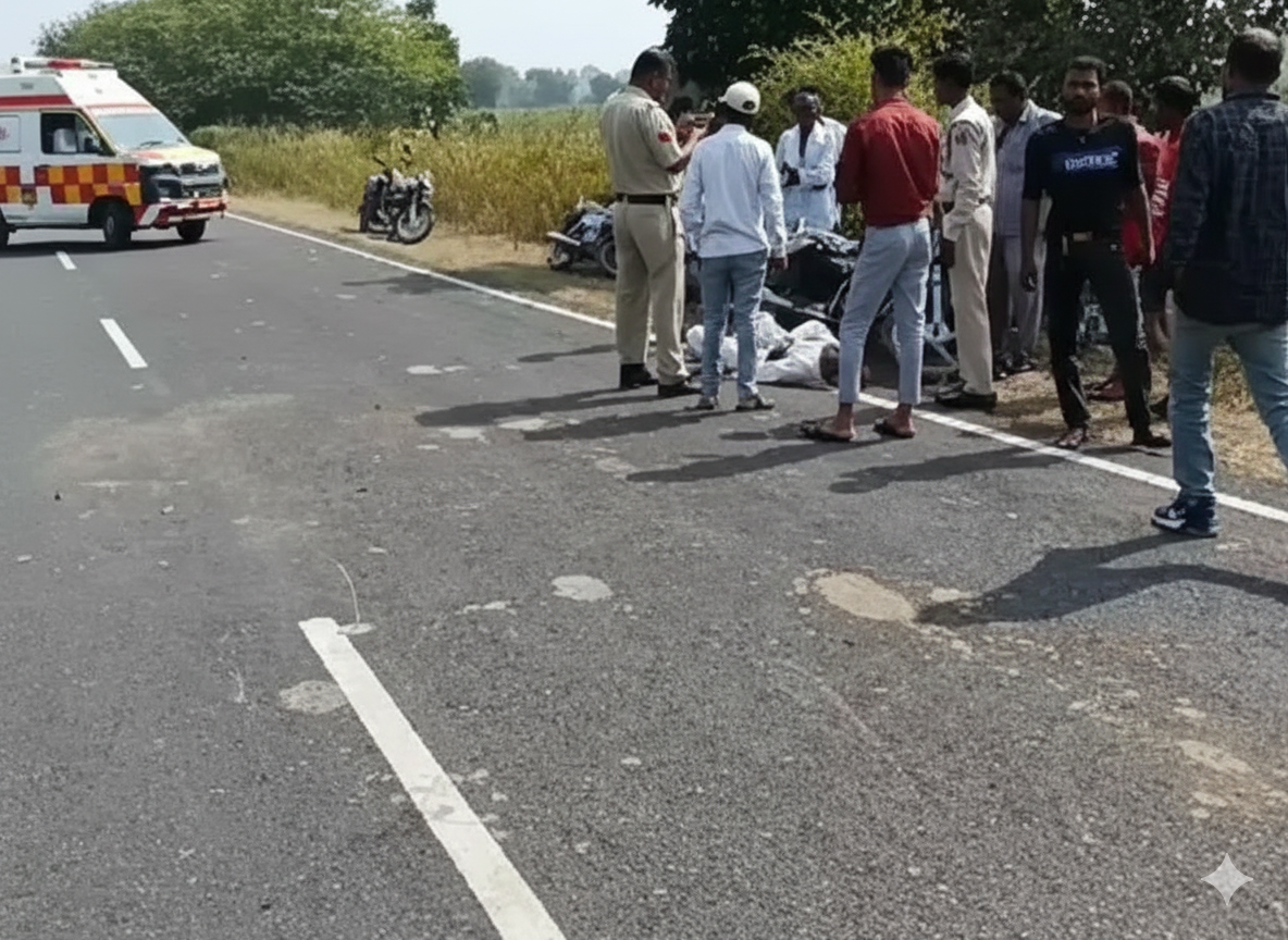 खंडवा-खरगोन बॉर्डर पर डंपर-कार टक्कर: